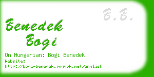 benedek bogi business card